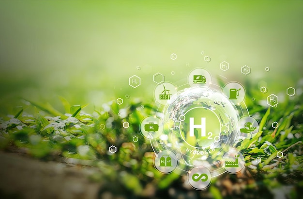 Boule de cristal posée sur l'herbe avec des icônes ESG pour la société environnementale et la gouvernance concept d'environnement durable mondial