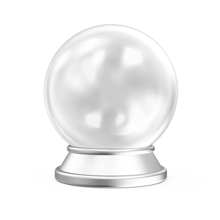 Photo boule de cristal vide avec support en argent