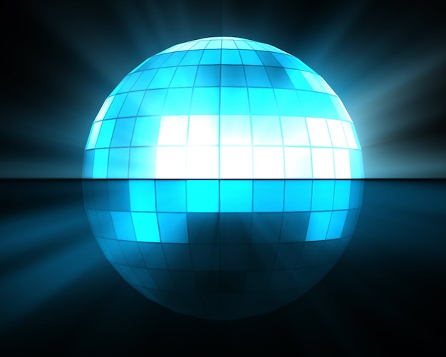 Boule disco bleue