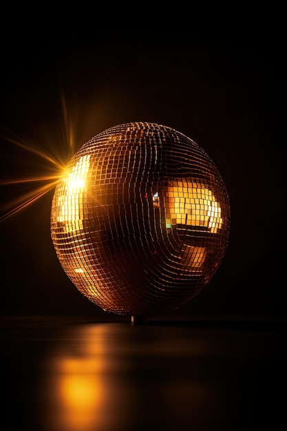 Une boule disco dans une pièce sombre