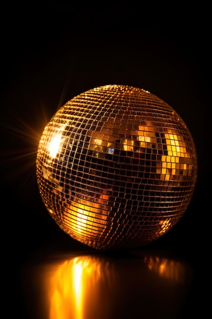 Une boule disco sur fond noir