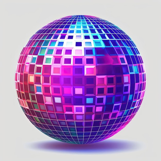 une boule disco sur fond transparent