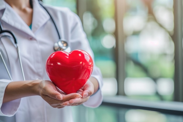 Boule d'exercice en forme de cœur avec stéthoscope Sensibilisation à la santé