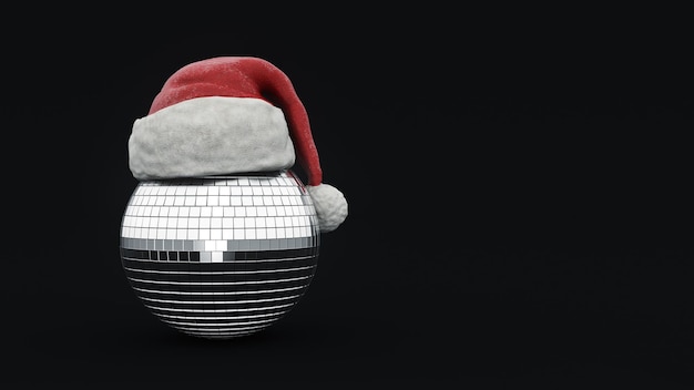 boule à facettes. concept Joyeux Noël rendu 3D