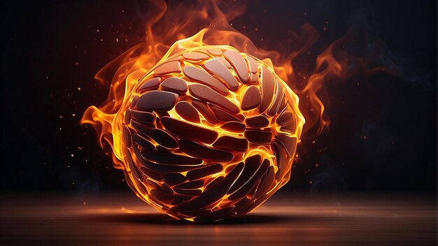 Une boule de feu avec le mot " cerveau " dessus.