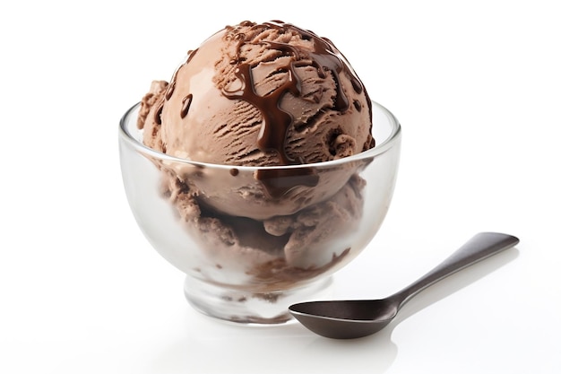 Boule De Glace Au Chocolat Isolée Sur Fond Transparent