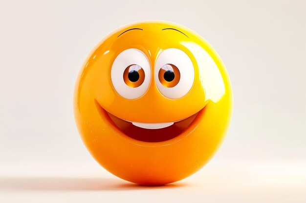 Photo une boule jaune souriante avec de grands yeux