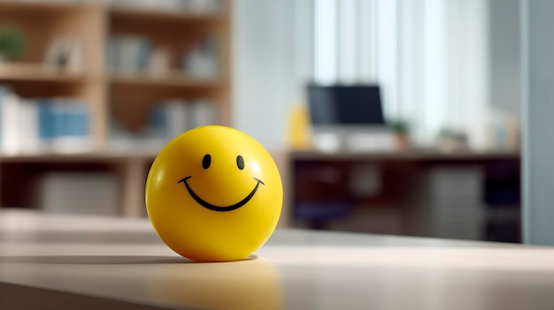 Une boule jaune souriante peut promouvoir un environnement de travail positif