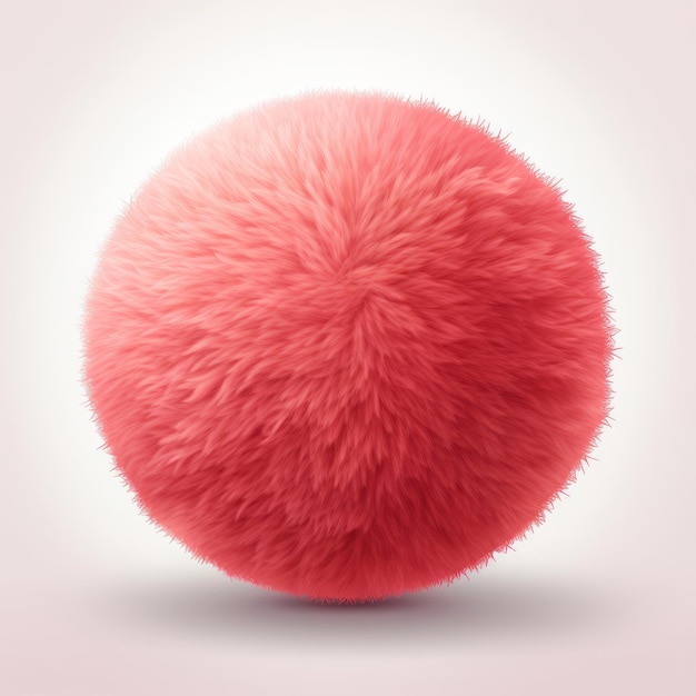 Photo une boule moelleuse rose sur un fond blanc