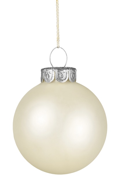 Boule de Noël blanche sur fond flou