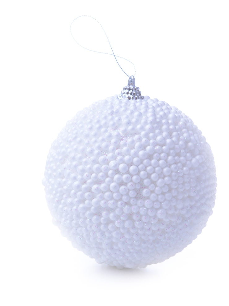 Photo boule de noël, isolé sur blanc