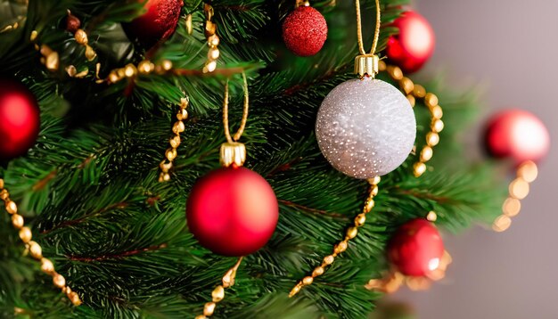 Boule de Noël pour l'arbre de Noël Gros plan du décor de Noël Nouvel An et fond de Noël