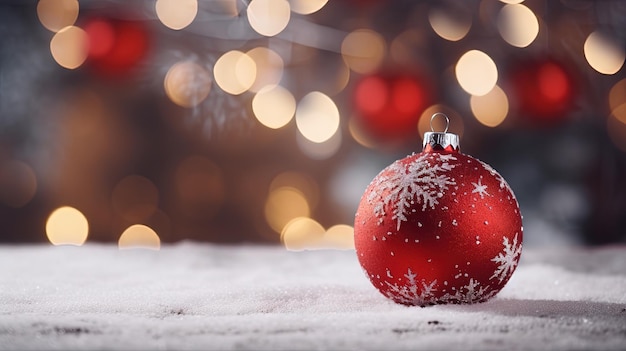 Boule de Noël pour le sapin de Noël Boule brillante pour les vacances de Noël d'hiver AI générée