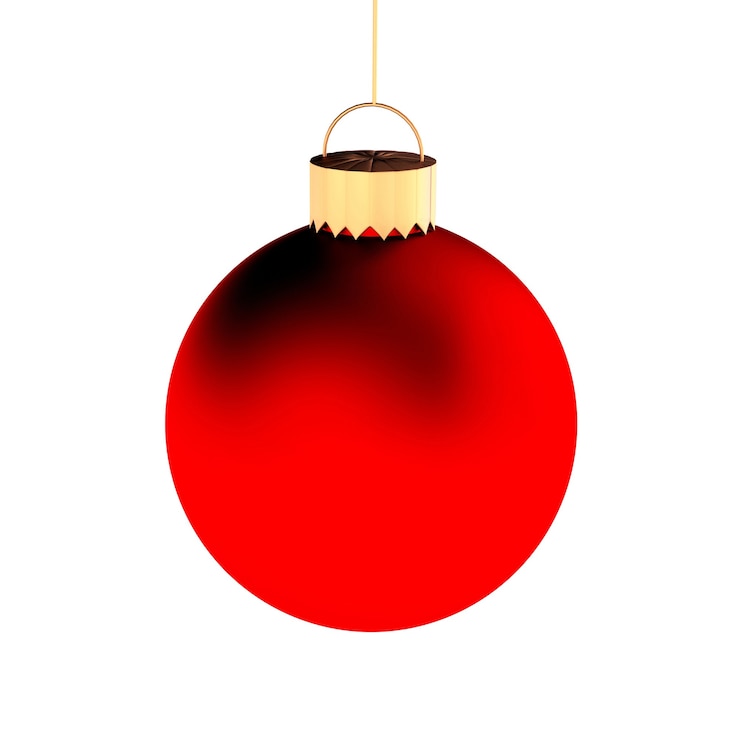 Photo boule de noël rouge isolé sur blanc