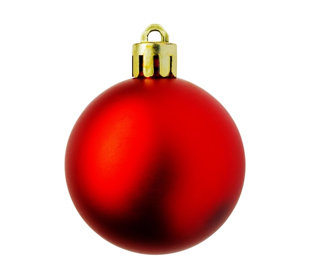 Boule de Noël rouge isolé sur fond blanc