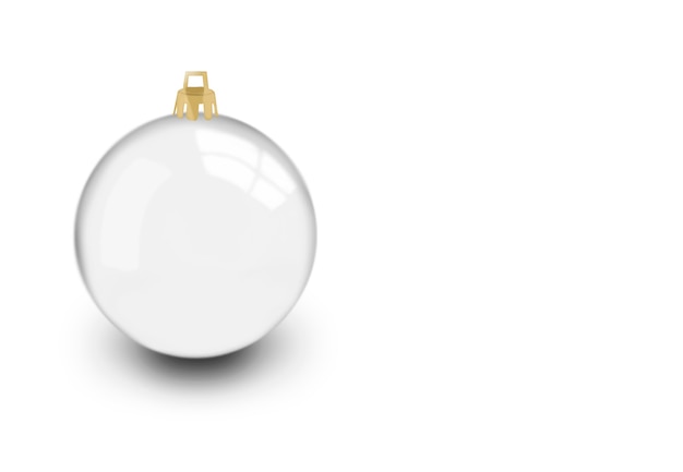 Boule de Noël Sphère de verre transparent sur fond blanc