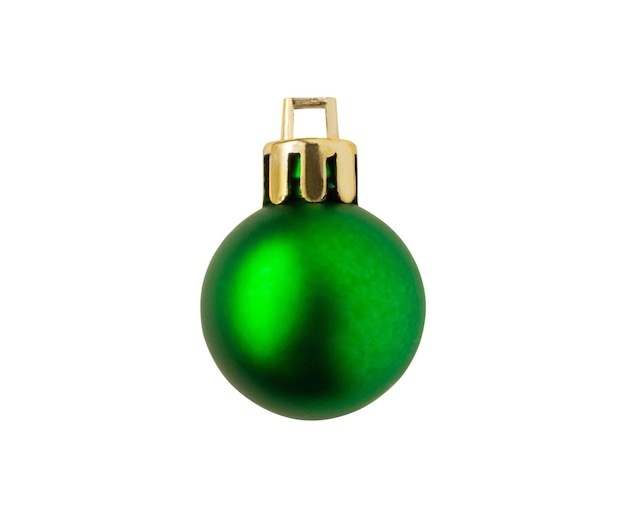 Boule de Noël vert isolé sur fond blanc