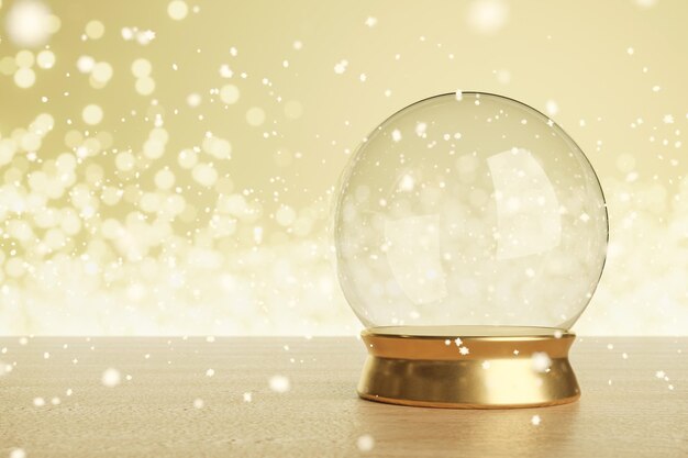 une boule de Noël vide avec des lumières brillantes en arrière-plan