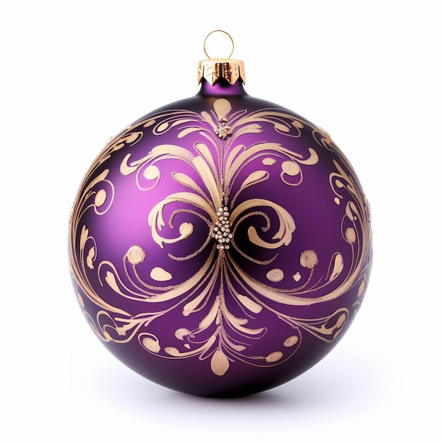 Boule de Noël violette style d réaliste
