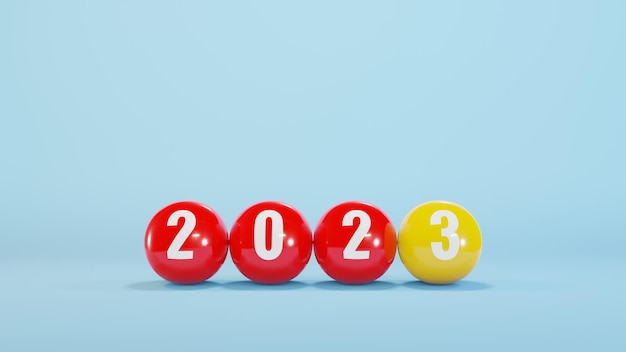 Photo boule avec numéro 2023 bonne année