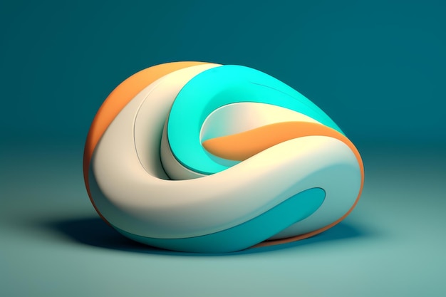 Une boule d'orange, de bleu et de blanc sur fond bleu