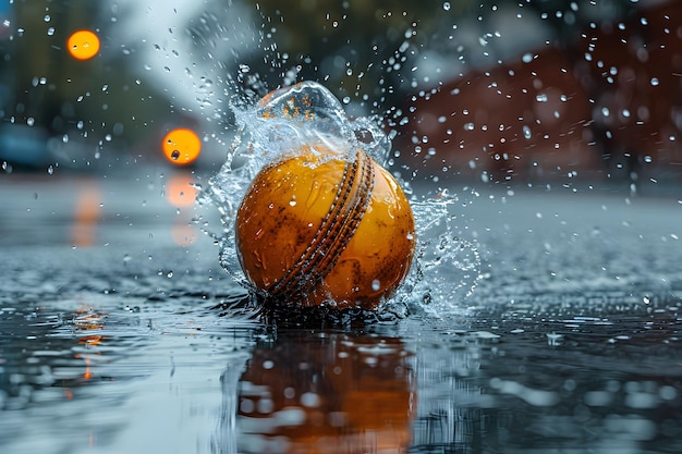 Une boule d'orange éclaboussée dans l'eau