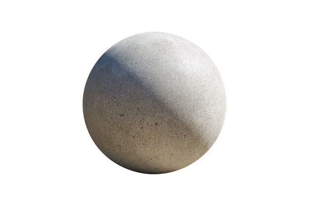 Boule de pierre grise isolée sur fond blanc. photo de haute qualité