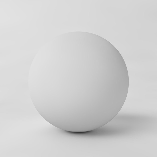 Photo boule de sphère blanche ou orbe objet vectoriel 3d avec ombre portée sur fond blanc