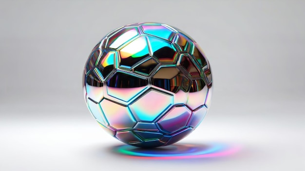 Boule de verre brillante sur surface blanche