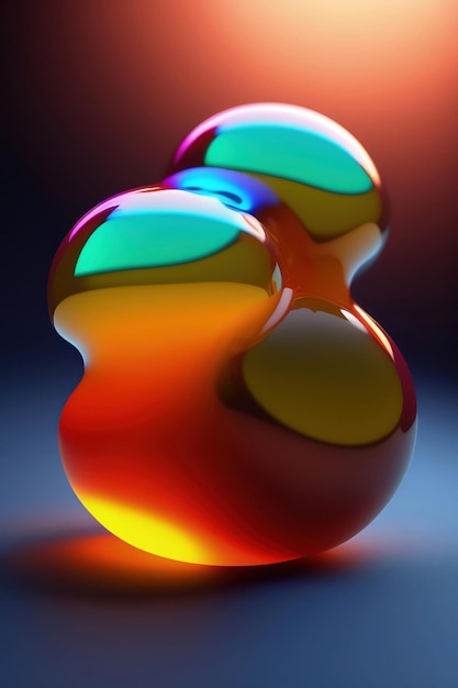 Une boule de verre colorée