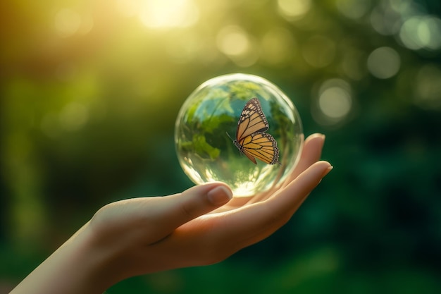 Boule de verre de cristal de terre Générer Ai