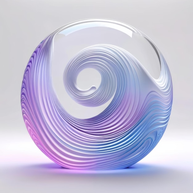 Boule de verre à forme de spirale