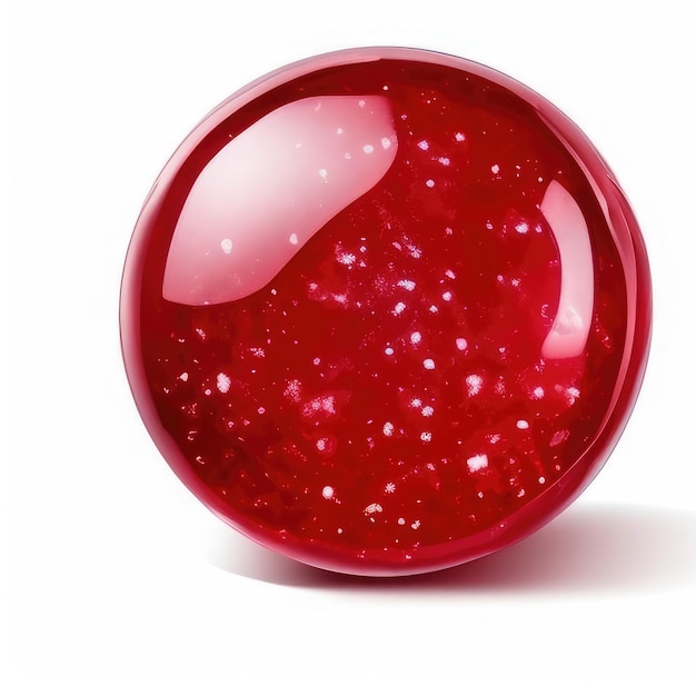Photo une boule de verre rouge avec un cercle rouge dessus.