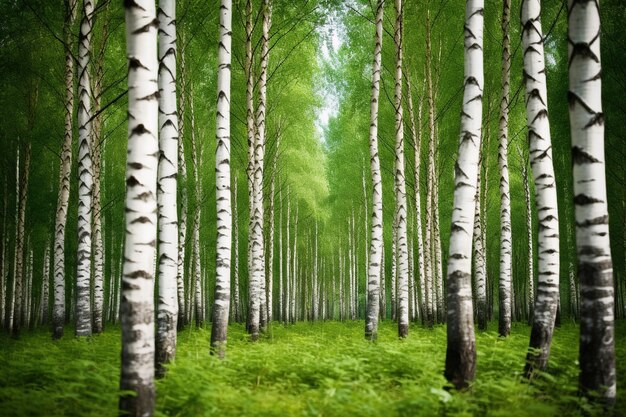 Des bouleaux dans une forêt d'été