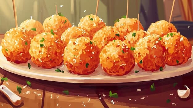 Boules d'arancini fraîches