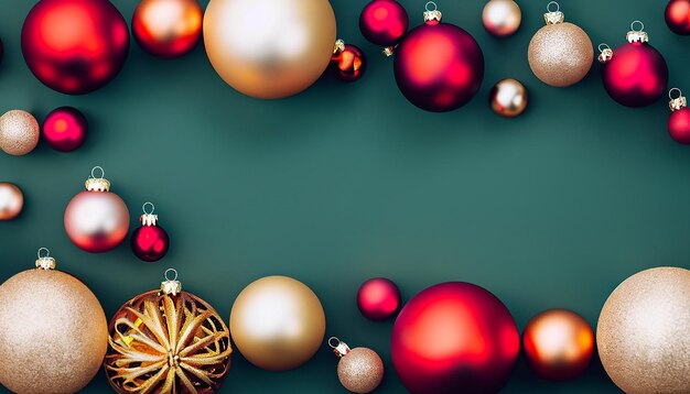 Boules d'arbre de Noël suspendues au plafond comme fond de décoration de Noël