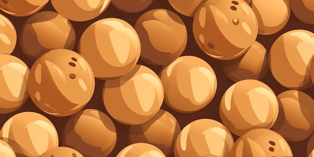 Boules De Beurre De Cacahuète Douce Bonbons Fond Horizontal Illustration