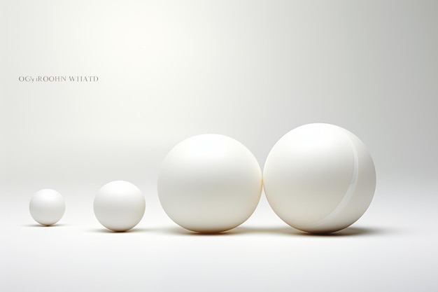 Des boules blanches sur un fond blanc illustration 3D de rendu 3D