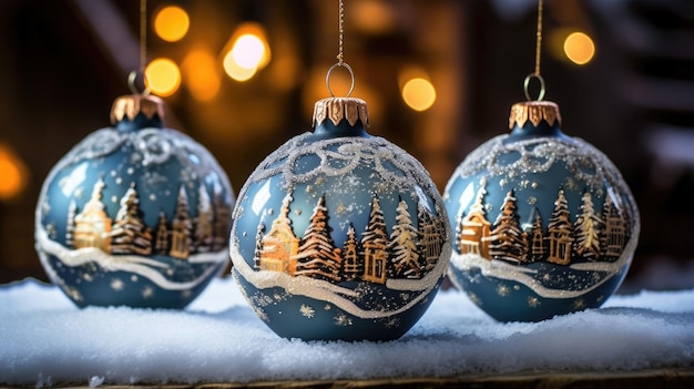 Boules et boules de Noël élégantes pour orner votre décor de vacances Généré par l'IA