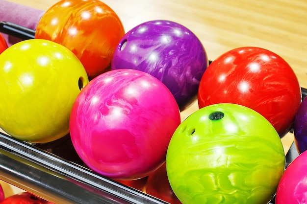 Boules de bowling prêtes à jouer