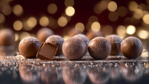 des boules de chocolat