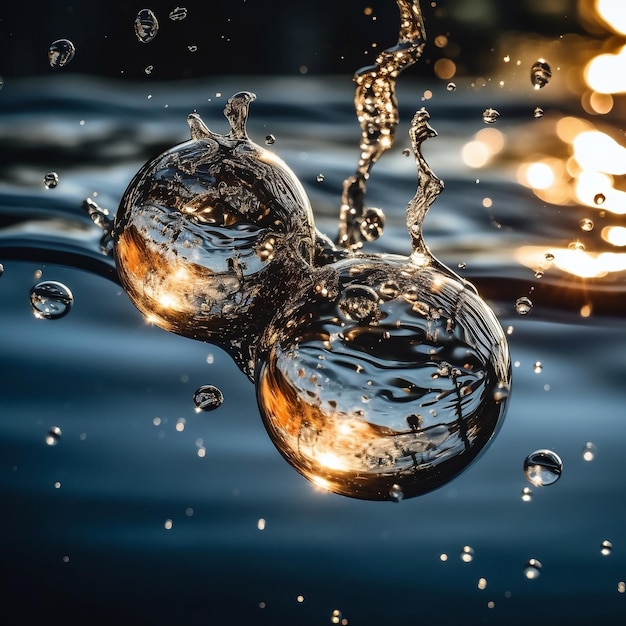 Boules d'eau en suspension dans l'air avec Ripples Generative AI