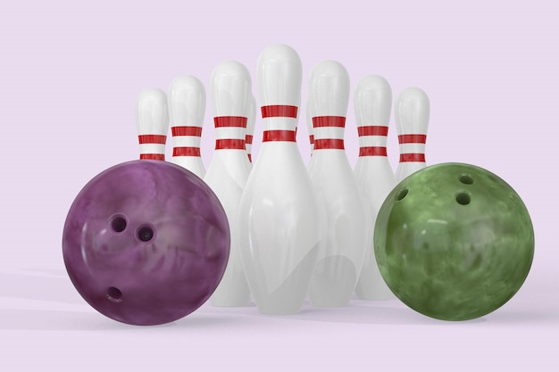 Boules et épingles de bowling