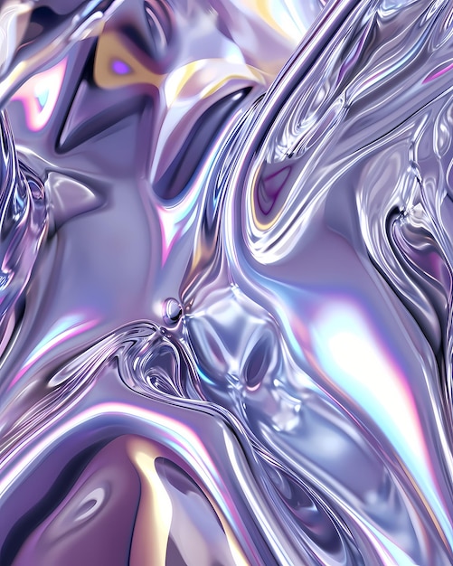 Boules de métal liquide fond abstrait avec des couleurs de néon douces bannière de conception Wave