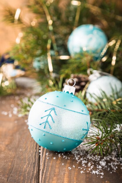 Boules de noel bleu