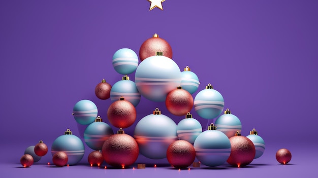 Boules de Noël Décorations d'arbres de Noël Boules de noël multicolores dans un style de design moderne