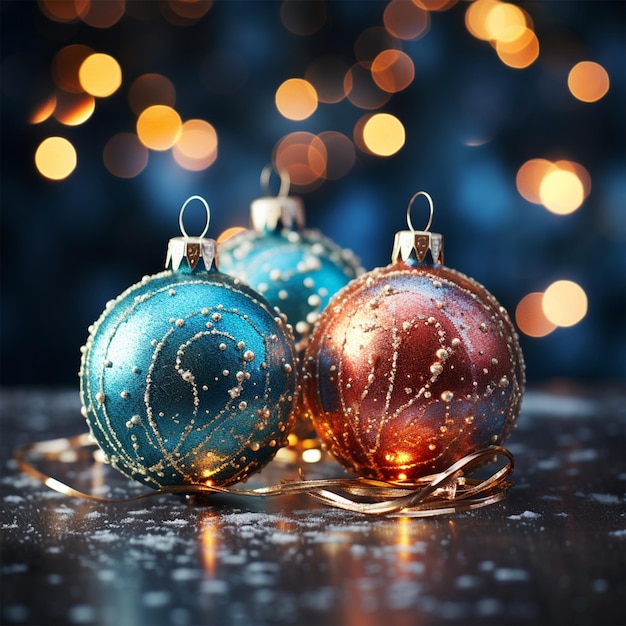 Boules de Noël sur fond clair