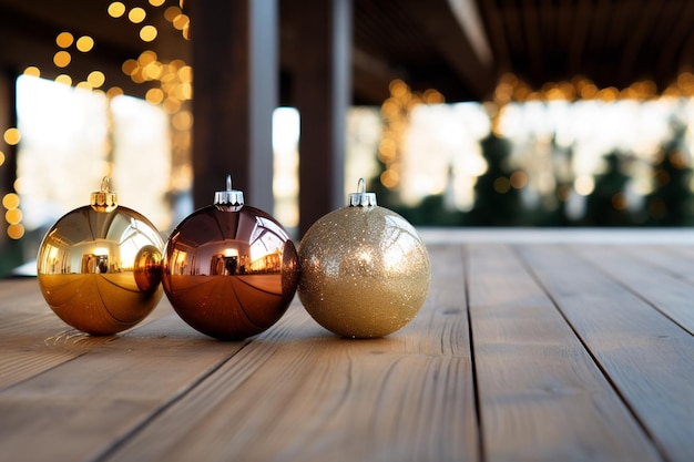 Photo des boules de noël sur le fond du nouvel an