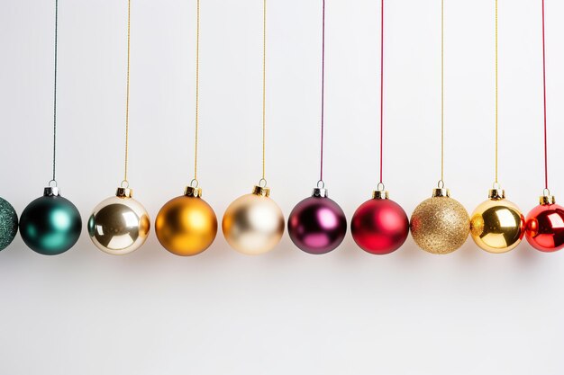 Boules de Noël isolées sur fond blanc