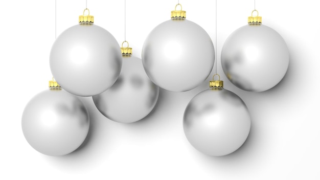 Boules de Noël isolés sur fond blanc